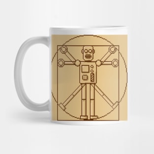 Vitruvian Pixel Robot Mug